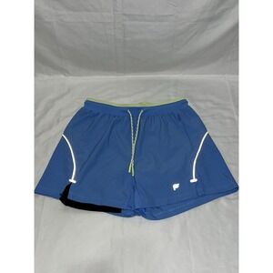 Fabletics Mens Kadence Short 5" Lined Light Blue Neon Green